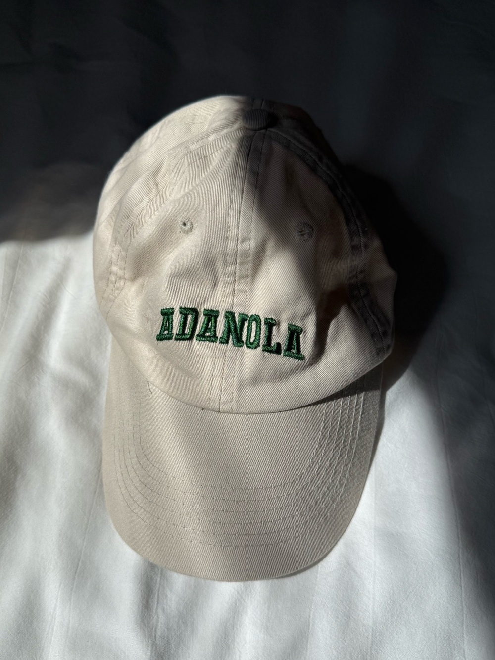 Adanola Beige Cap with Green Logo
